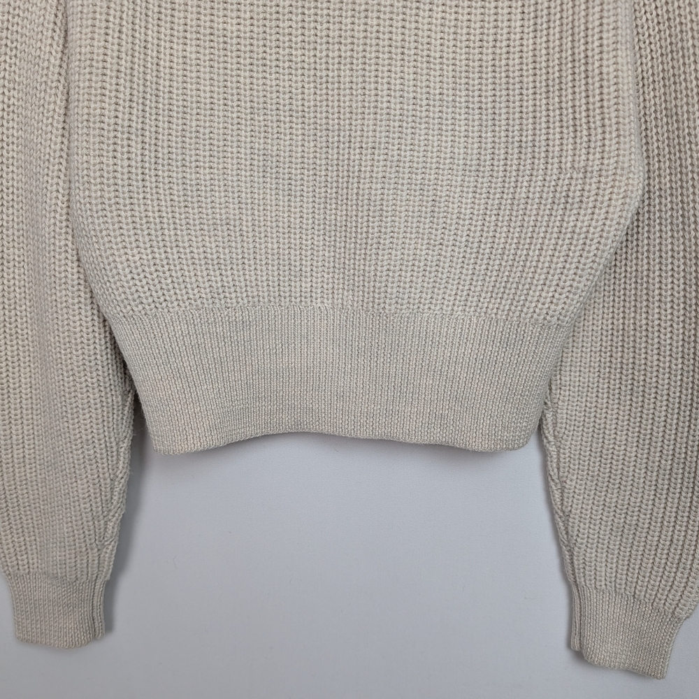 Babaton Cream Ribbed V-Neck Button Cardigan - Picture 8 of 13